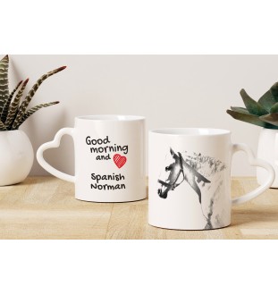 Spanish Norman - cup with a dog, adorable cup with a heart-shaped handle, universal gift from the Art-Dog brand