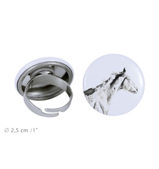Pur-sang - Bague de collection avec l'image d'un cheval, produit fait à la main, marque Art-Dog