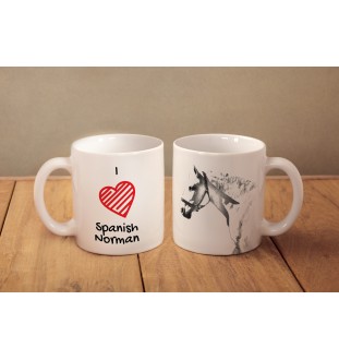 Normand espagnol - tasse avec un cheval, une tasse charmante avec une illustration, un cadeau avec votre photo de la marque Art-Dog