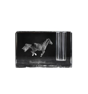 Thoroughbred - Pen stand, crystal organiser with picture of a horse, unique desk decoration by Art-Dog brand