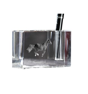 Thoroughbred - Pen stand, crystal organiser with picture of a horse, unique desk decoration by Art-Dog brand
