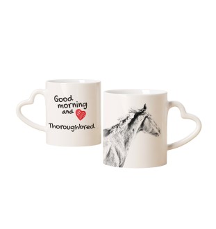 Thoroughbred - cup with a dog, adorable cup with a heart-shaped handle, universal gift from the Art-Dog brand