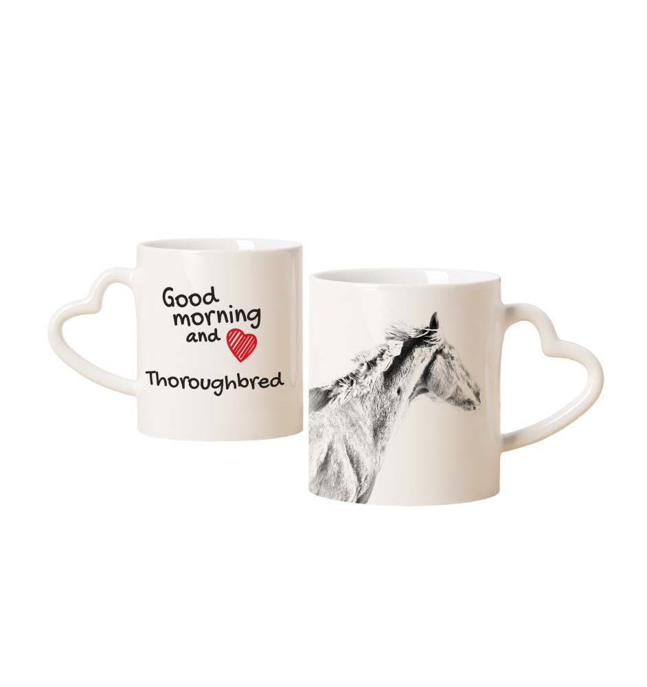 Vollblut - Tasse mit Hund, entzückende Tasse mit herzförmigem Henkel, universelles Geschenk der Marke Art-Dog