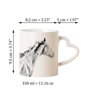 Vollblut - Tasse mit Hund, entzückende Tasse mit herzförmigem Henkel, universelles Geschenk der Marke Art-Dog