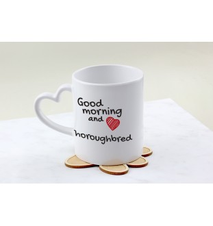 Koń pełnej krwi angielskiej kubek z koniem good morning serce Art-Dog