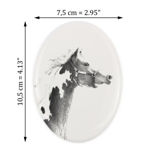 Paint Horse américain - une plaque commémorative avec une photo de cheval, une plaque funéraire avec une impression, une plaque ovale personnalisée de la marque Art-Dog
