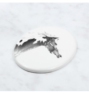 Paint Horse américain - une plaque commémorative avec une photo de cheval, une plaque funéraire avec une impression, une plaque ovale personnalisée de la marque Art-Dog