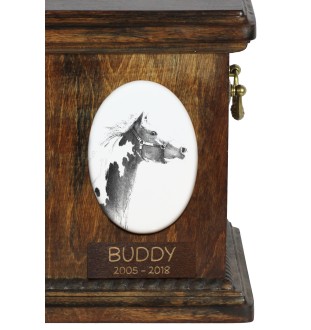 American Paint Horse - commemorative plaque with a photo of a horse, tombstone plaque with a print, personalized oval plaque by Art-Dog brand