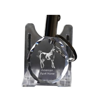 Paint Horse américain - pendant with a picture of a horse, crystal key ring in a gift box, unique gift by Art-Dog brand