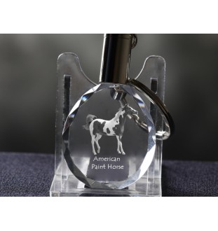 Paint Horse américain - pendant with a picture of a horse, crystal key ring in a gift box, unique gift by Art-Dog brand