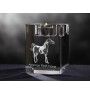 Paint Horse américain - Bougeoir avec image d'un cheval, porte bougie en cristal, cadeau personnalisé par la marque Art-Dog