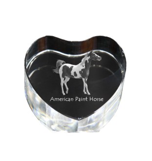 Koń American Paint serce kryształowe z koniem Art-Dog