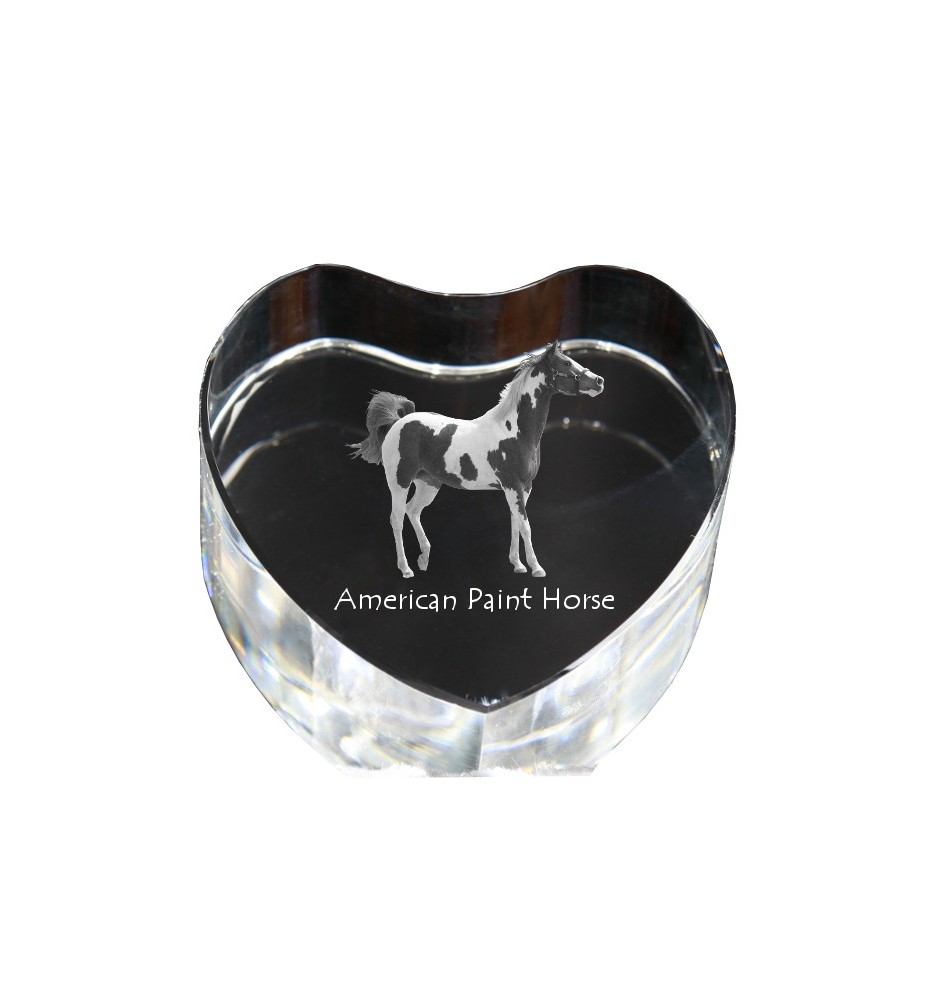 American Paint Horse - Pferdefoto im Kristall, Kristallherz, einzigartiger Bilderrahmen der Marke Art-Dog