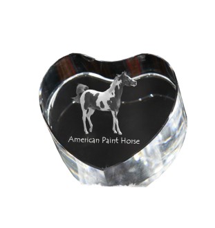 American Paint Horse - a photo of a horse in crystal, a crystal heart, a unique frame with a photo from the Art-Dog brand