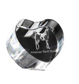 American Paint Horse - Pferdefoto im Kristall, Kristallherz, einzigartiger Bilderrahmen der Marke Art-Dog
