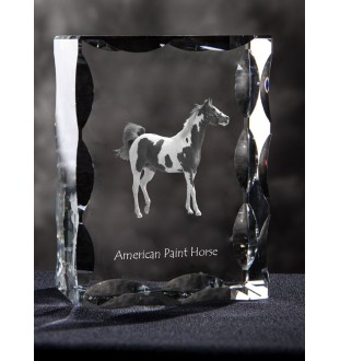 American Paint Horse - kryształ ze zdjęciem konia, szklana statuetka ze zdjęciem, wyjątkowa ramka ze zdjęciem marki Art-Dog