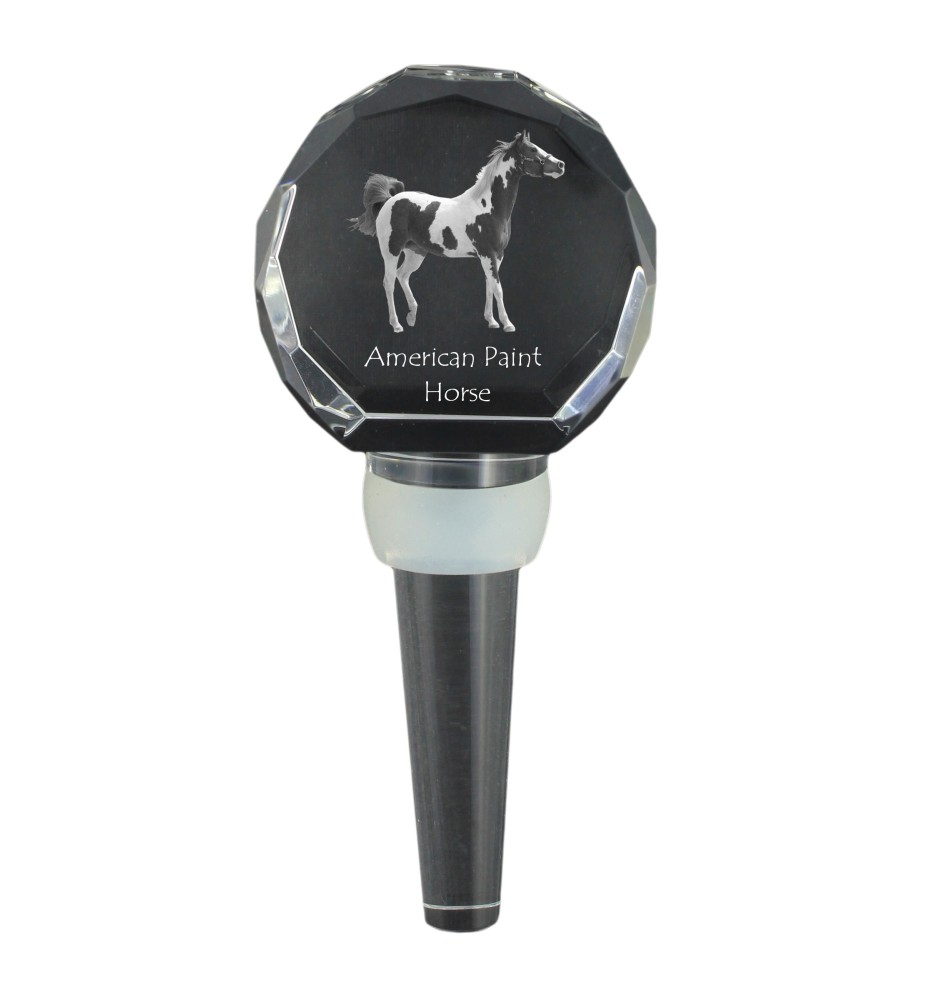 American Paint Horse - Crystal bottle stopper with horse, unique wine stopper with photo, personalised gift for sommelier by Art-Dog brand