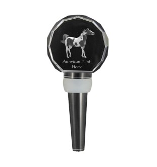 American Paint Horse - Crystal bottle stopper with horse, unique wine stopper with photo, personalised gift for sommelier by Art-Dog brand