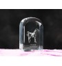 American Paint Horse - crystal cube with a photo, photo of a horse in crystal, cubic paperweight from Art-Dog brand
