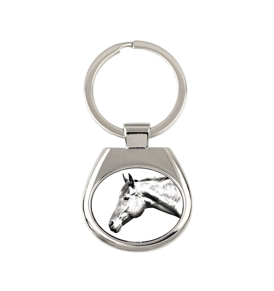 Quarter Horse américain - porte-clés avec un cheval, porte-clés imprimé, breloque personnalisée de la marque Art-Dog