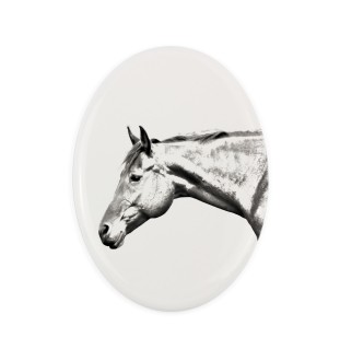 Quarter Horse américain - une plaque commémorative avec une photo de cheval, une plaque funéraire avec une impression, une plaque ovale personnalisée de la marque Art-Dog
