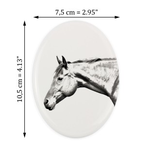 American Quarter Horse - commemorative plaque with a photo of a horse, tombstone plaque with a print, personalized oval plaque by Art-Dog brand