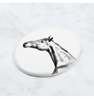 Amerikanisches Quarter Horse - Gedenktafel mit einem Pferdefoto, Grabplatte mit Druck, personalisierte ovale Platte von Art-Dog.