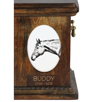 Quarter Horse américain - une plaque commémorative avec une photo de cheval, une plaque funéraire avec une impression, une plaque ovale personnalisée de la marque Art-Dog