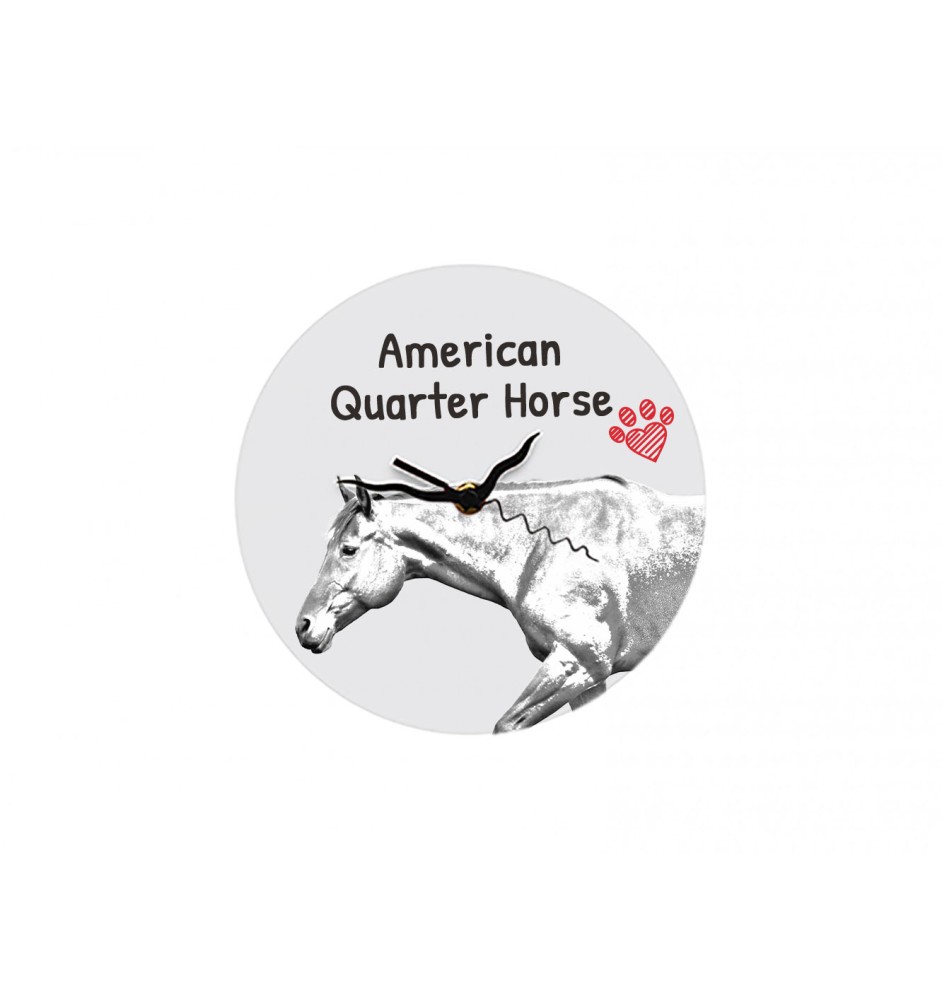 American Quarter Horse - wall clock with a horse, shelf clock with a print, personalized home decoration from the Art-Dog brand