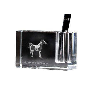 American Paint Horse - Pen stand, crystal organiser with picture of a horse, unique desk decoration by Art-Dog brand