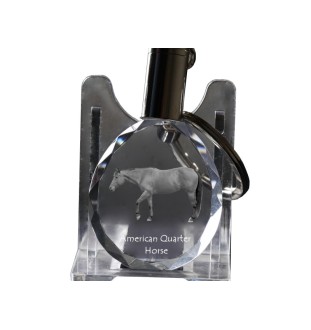 Quarter Horse américain - pendant with a picture of a horse, crystal key ring in a gift box, unique gift by Art-Dog brand