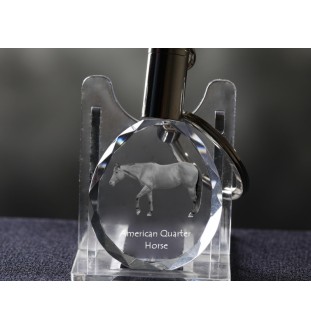 Quarter Horse américain - pendant with a picture of a horse, crystal key ring in a gift box, unique gift by Art-Dog brand