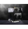 Quarter Horse américain - Bougeoir avec image d'un cheval, porte bougie en cristal, cadeau personnalisé par la marque Art-Dog