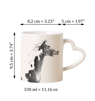 American Paint Horse - Tasse mit Hund, entzückende Tasse mit herzförmigem Henkel, universelles Geschenk der Marke Art-Dog