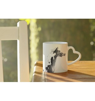 American Paint Horse - cup with a dog, adorable cup with a heart-shaped handle, universal gift from the Art-Dog brand