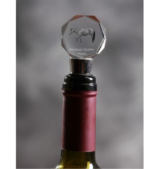 American Quarter Horse - Bottle stopper, crystal wine stopper with picture of a horse, personalised gift for bartender by Art-Dog brand