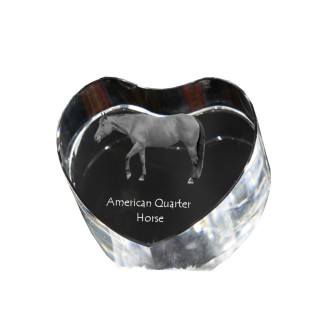 Quarter Horse américain - une photo de cheval dans un cristal, un cœur en cristal, un cadre exceptionnel avec une photo de la marque Art-Dog