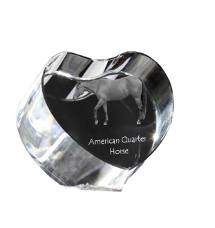 Quarter Horse américain - une photo de cheval dans un cristal, un cœur en cristal, un cadre exceptionnel avec une photo de la marque Art-Dog