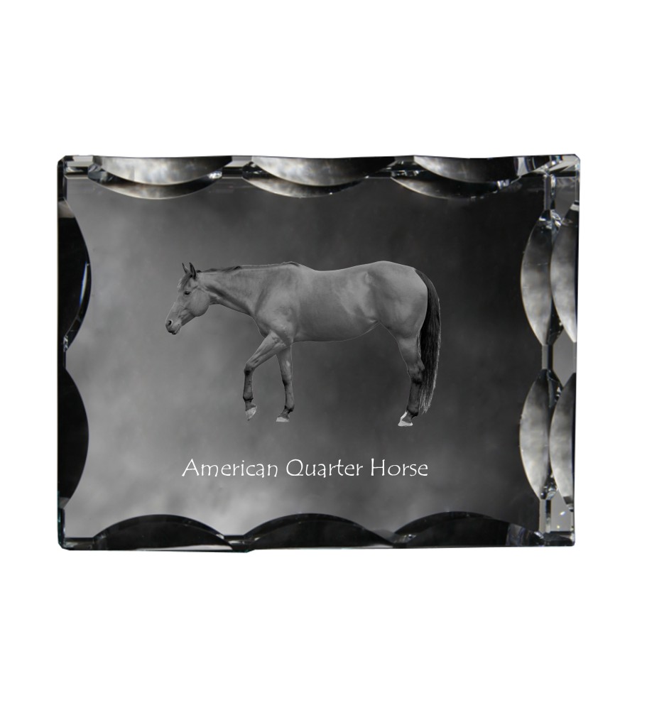 American Quarter Horse - kryształ ze zdjęciem konia, szklana statuetka ze zdjęciem, wyjątkowa ramka ze zdjęciem marki Art-Dog