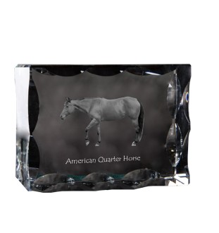 Amerikanisches Quarter Horse - crystal with a picture of a horse, glass statuette with a picture, unique frame with a picture from Art-Dog brand