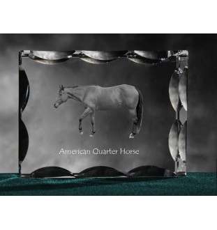 Amerikanisches Quarter Horse - crystal with a picture of a horse, glass statuette with a picture, unique frame with a picture from Art-Dog brand
