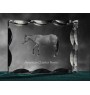 Quarter Horse américain - Kristall mit einem Pferdebild, Glasstatuette mit einem Bild, einzigartiger Bilderrahmen der Marke Art-Dog