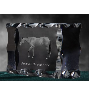 Amerikanisches Quarter Horse - crystal with a picture of a horse, glass statuette with a picture, unique frame with a picture from Art-Dog brand