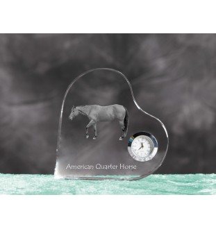 Koń American Quarter zegar w kształcie serca z koniem Art-Dog
