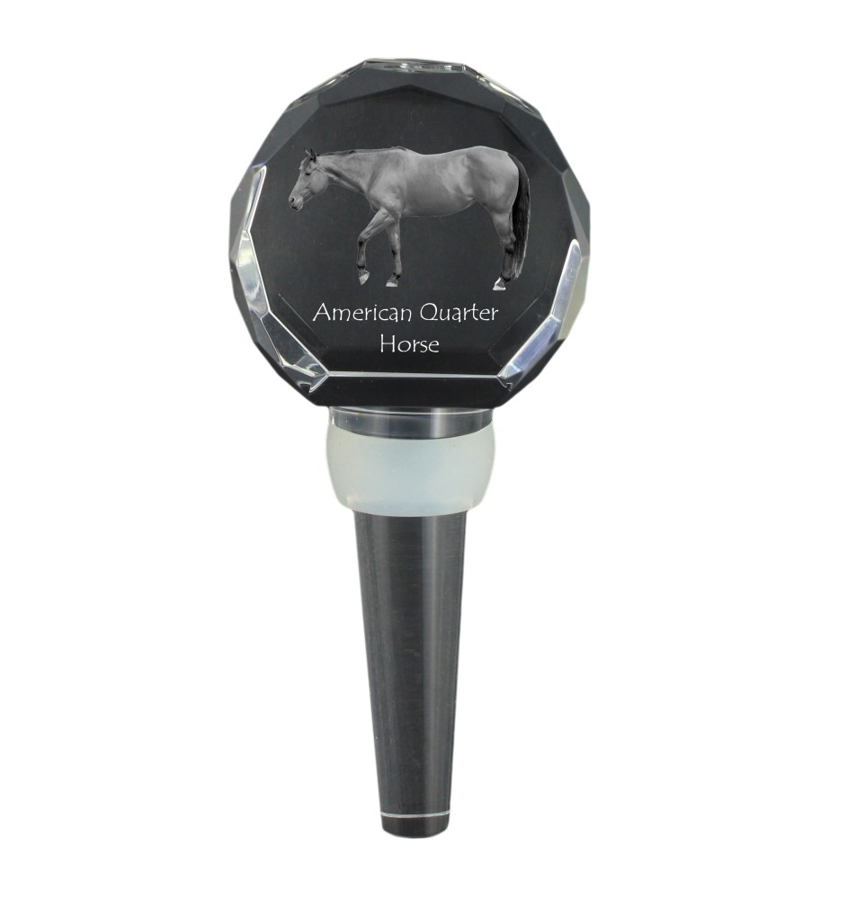 American Quarter Horse - Crystal bottle stopper with horse, unique wine stopper with photo, personalised gift for sommelier by Art-Dog brand
