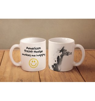 Paint Horse américain - tasse avec un cheval, une tasse joyeuse pour les amoureux des chiens, un cadeau personnalisé de la marque Art-Dog