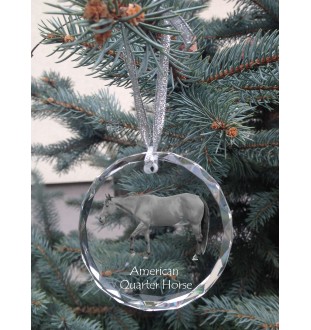 American Quarter Horse - crystal bauble with a photo, horse photo in crystal, personalized Christmas tree ornament by Art-Dog brand
