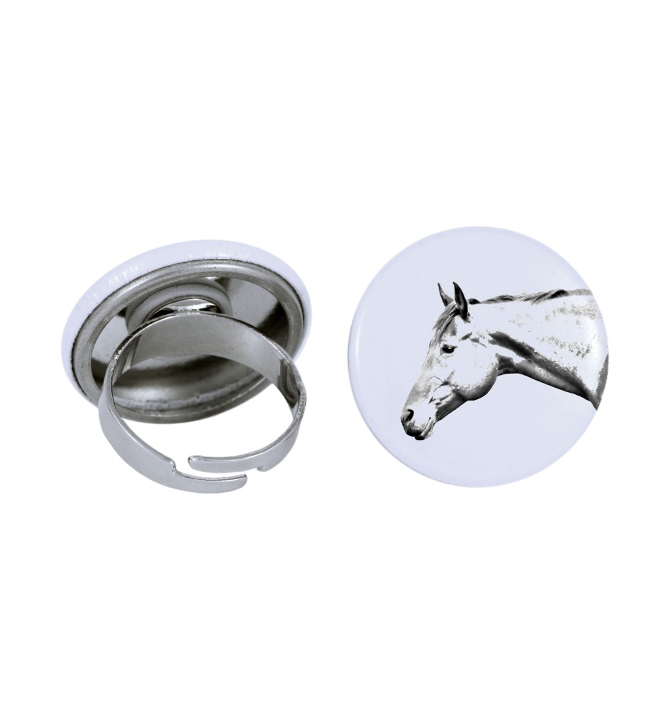 American Quarter Horse - collector's ring with a horse portrait, handmade product, Art-Dog brand