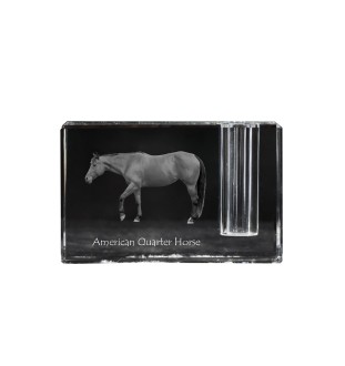 American Quarter Horse - Pen stand, crystal organiser with picture of a horse, unique desk decoration by Art-Dog brand