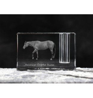 Amerikanisches Quarter Horse - Stifthalter, Kristallorganisator mit Bild eines Pferdes, einzigartige Schreibtischdekoration der Marke Art-Dog